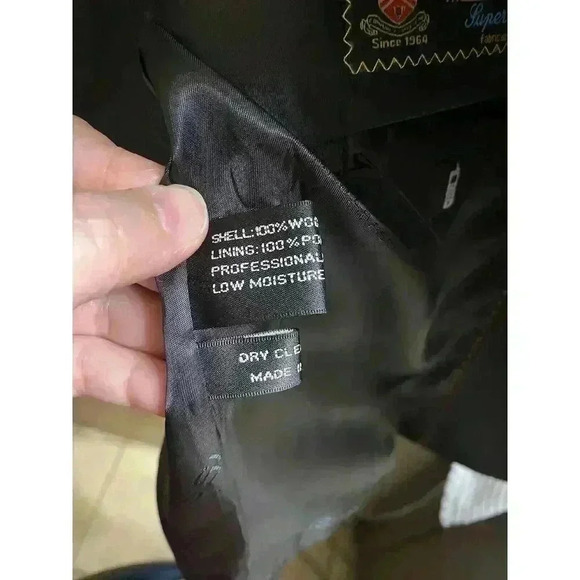 Barassi Merino Wool Men's Black Blazer Jacket Size 42R Performa Stretch *Read* - Picture 13 of 16